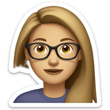 caucasian-woman-brown-straight-long-hair-glasses sticker