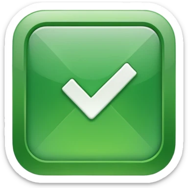 check mark button green square (ios style) sticker