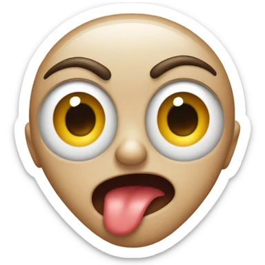 A shocked emoji ￼but with love eyes  sticker