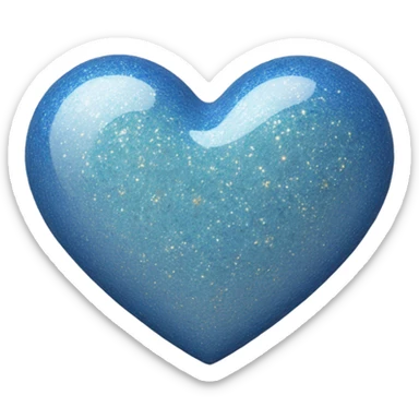Blue light beige glitter heart sticker