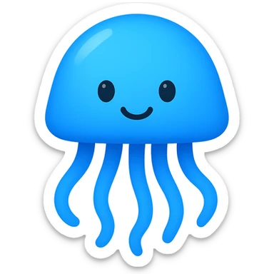 blue jellyfish emoji sticker