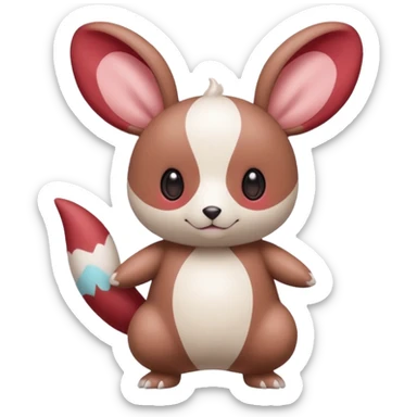 Teddiursa-Minccino-Spinda-Pokémon-fusion  sticker