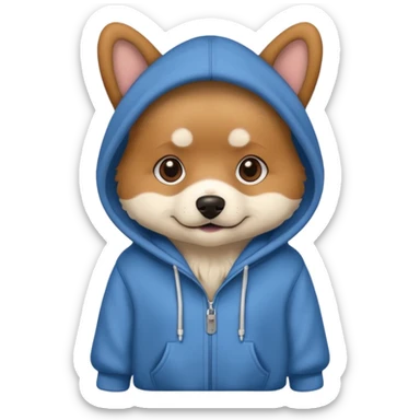 Dog wearing hoodie sticker