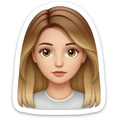 White woman with balayage hair with hazel eyes sticker