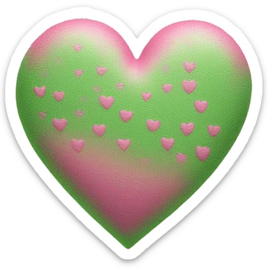 pink green heart sticker