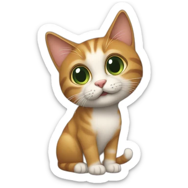 Un chat qui porte un caneton sticker