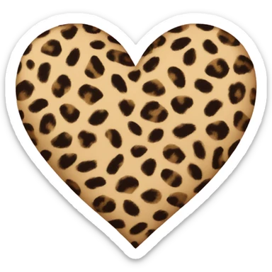 leopard print heart sticker