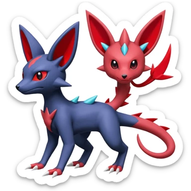 Sneasel-Weavile-Salandit--Zangoose-Genesect-Umbreon-fusion-hybrid, full body sticker