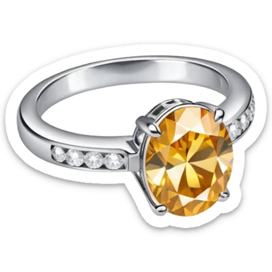 A diamond ring like this one 💍 but the diamond is more elliptic and there are mini diamonds on the silver ring itself sticker