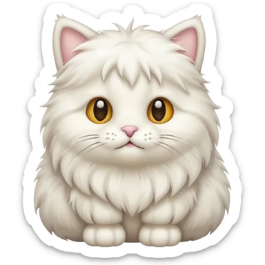 White teddy cat sticker