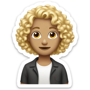 Blonde girlfriend curly dark haired boyfriend sticker