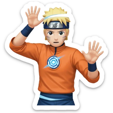 Naruto throwing Rasangen sticker