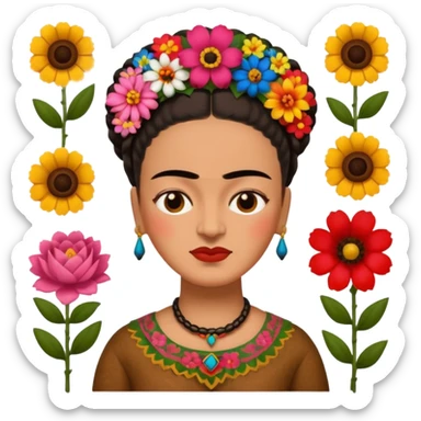 defferent emojis of Frida Kahlo in style of her artworks  sticker
