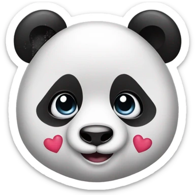 Panda bear with heart in her eyes sticker