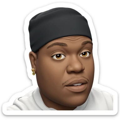 male portrait with earrings sticker