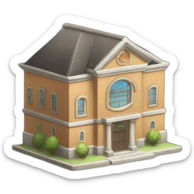 Icon of an auction house from Pokemon, stylistic features from Pokemon should be present and it is clear that auctions are held there sticker
