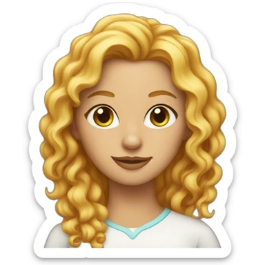 curly-blonde-woman-cat-bengal sticker