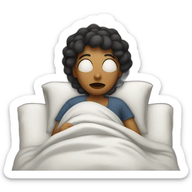 sick woman in bed sticker