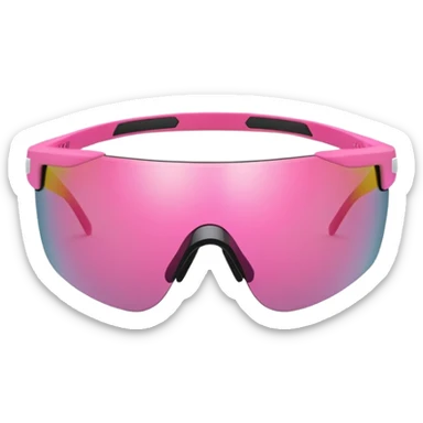 sporty pink shield visor sunglasses with robust thick frame, athletic design, substantial build, one-piece lens sticker
