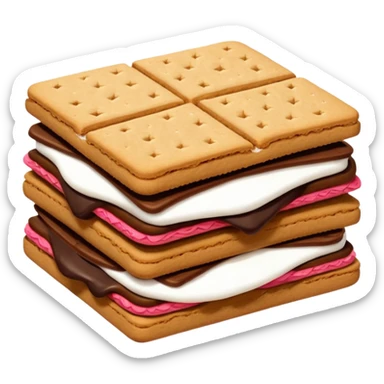 Realistic smores cookie sandwich isolated sticker