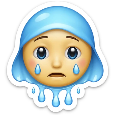 El emoji de llorar tragándose sus lágrimas  sticker