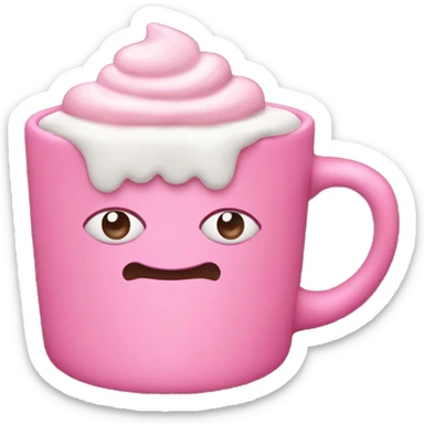 pink hot cocoa cup sticker