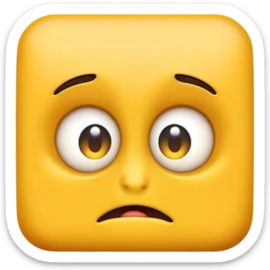 ugly yellow emoji, smooth, brillant skin, watching with big cuninng eyes sticker