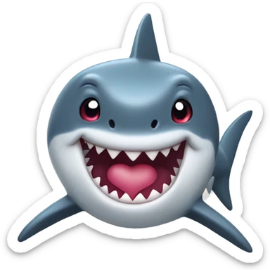 Shark with heart eyes sticker