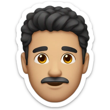 Spanish man dark hair and bear thick eyebrows sticker