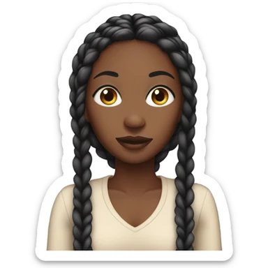 black woman with long braids and long lashes sticker