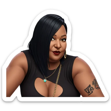 black-haired beauty with tattoos sticker