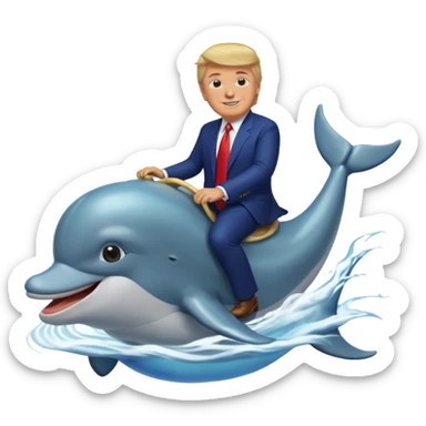 trump riding a dolphin sticker