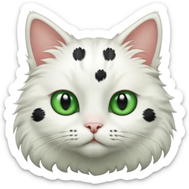um gato branco com manchas pretas sticker
