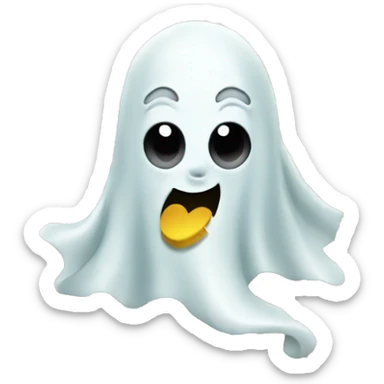 Ghost with tons of money with heart on background sticker