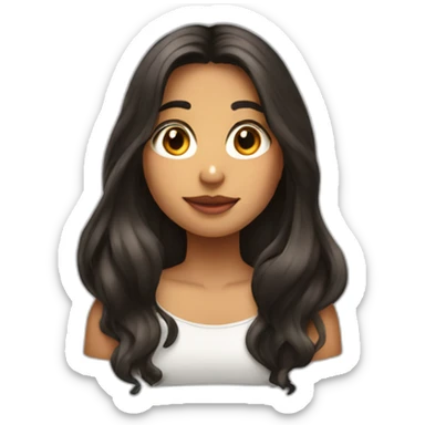 latin girl with long hair and a mole on the top or her lips sticker