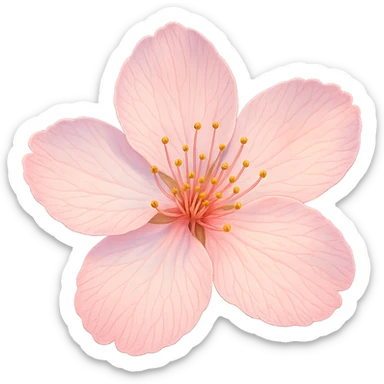 pink cherry blossom with a pastel gradient sticker