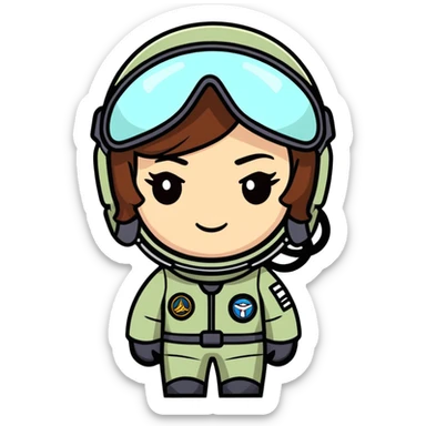 Piloto de caza mujer  sticker