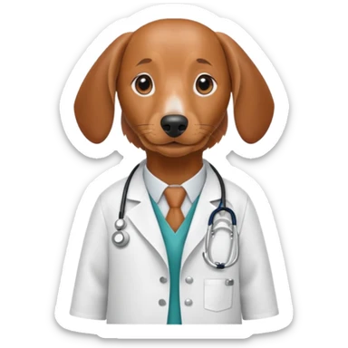 Dachshund dressed like a doctor sticker