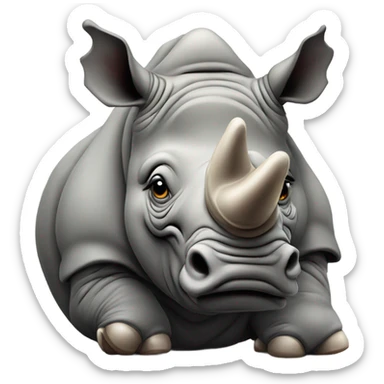 Rhino who is sick sticker