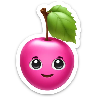 Pink cherries with a pink bow sticker