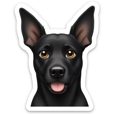 Black dog sticker