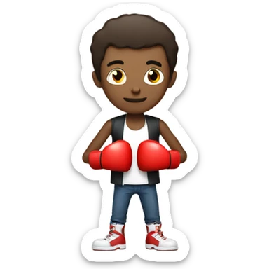 Skinny guy with boxing gloves sticker