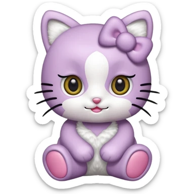 hellokitty in lilac colors sticker