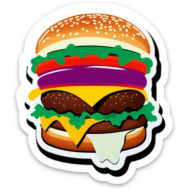 Hamburguesa con mucha salsa  sticker