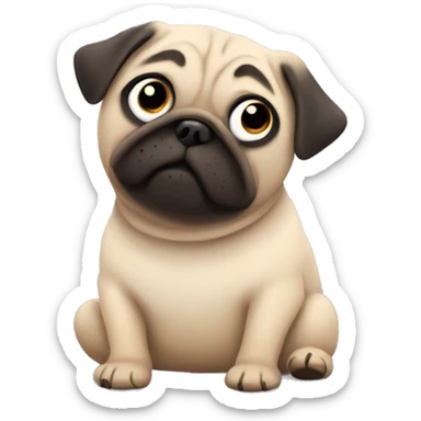 Get well soon pug sticker
