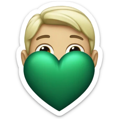 A dark green heart emoji  sticker