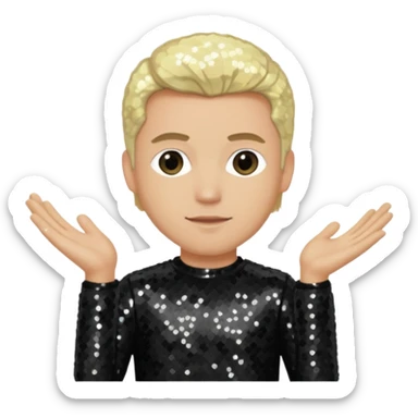 David Silveria from Korn with blonde hair, light skin, black sequin outfit sticker