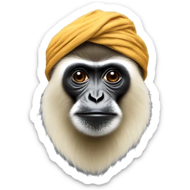 Gibbon wearing a turban  sticker