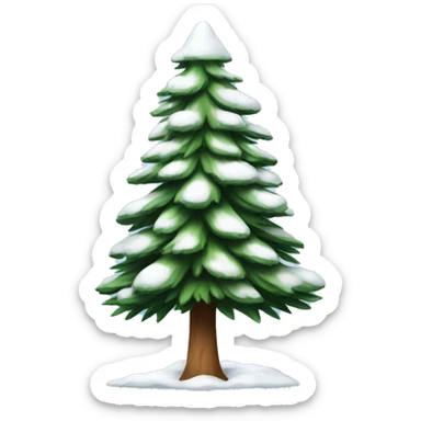 pine tree with snow sticker
