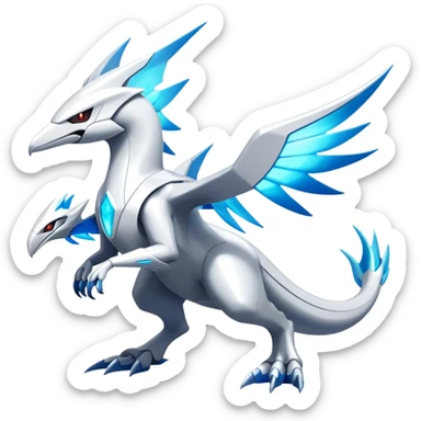 Futuristic Modern Epic Legendary Shiny Cyber-Latios-Latias-Dialga-Reshiram-Creature, (full body) sticker